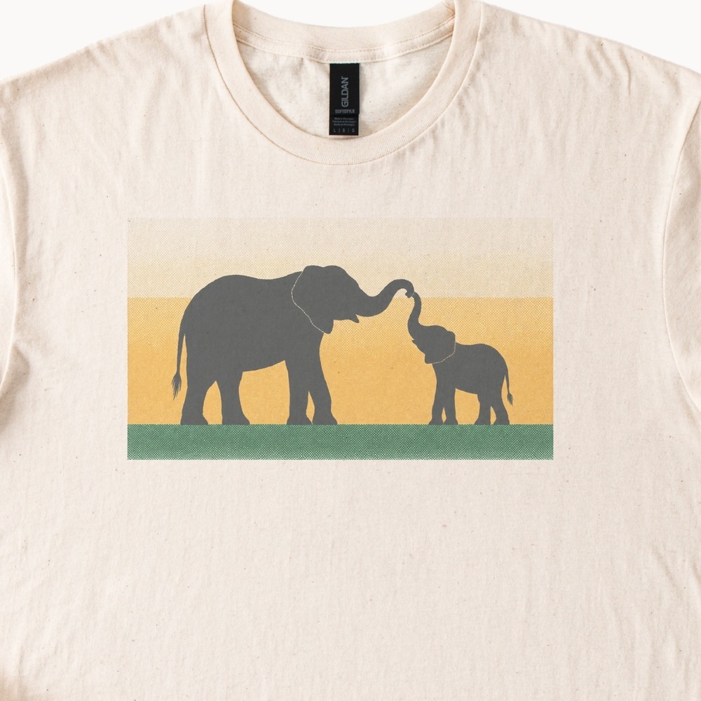 Mom and Baby Elephants Graphic Tee